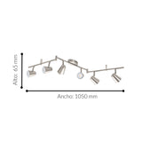 Spot de Iluminación Industrial 6x105x6 Gris Ajustable - Iluminacion | Bylmo