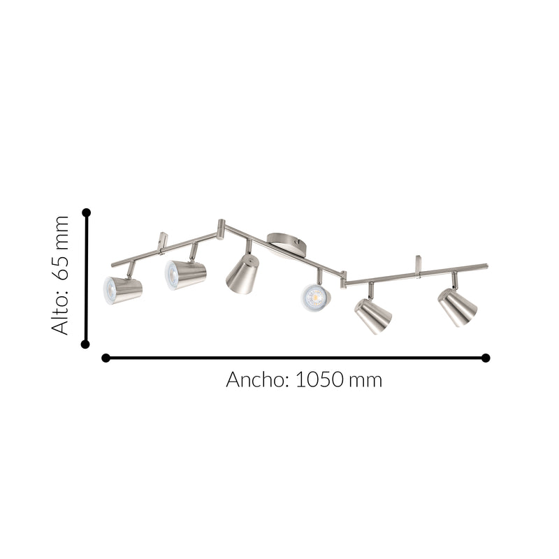 Spot De Iluminación Industrial 6x105x6 Gris Ajustable