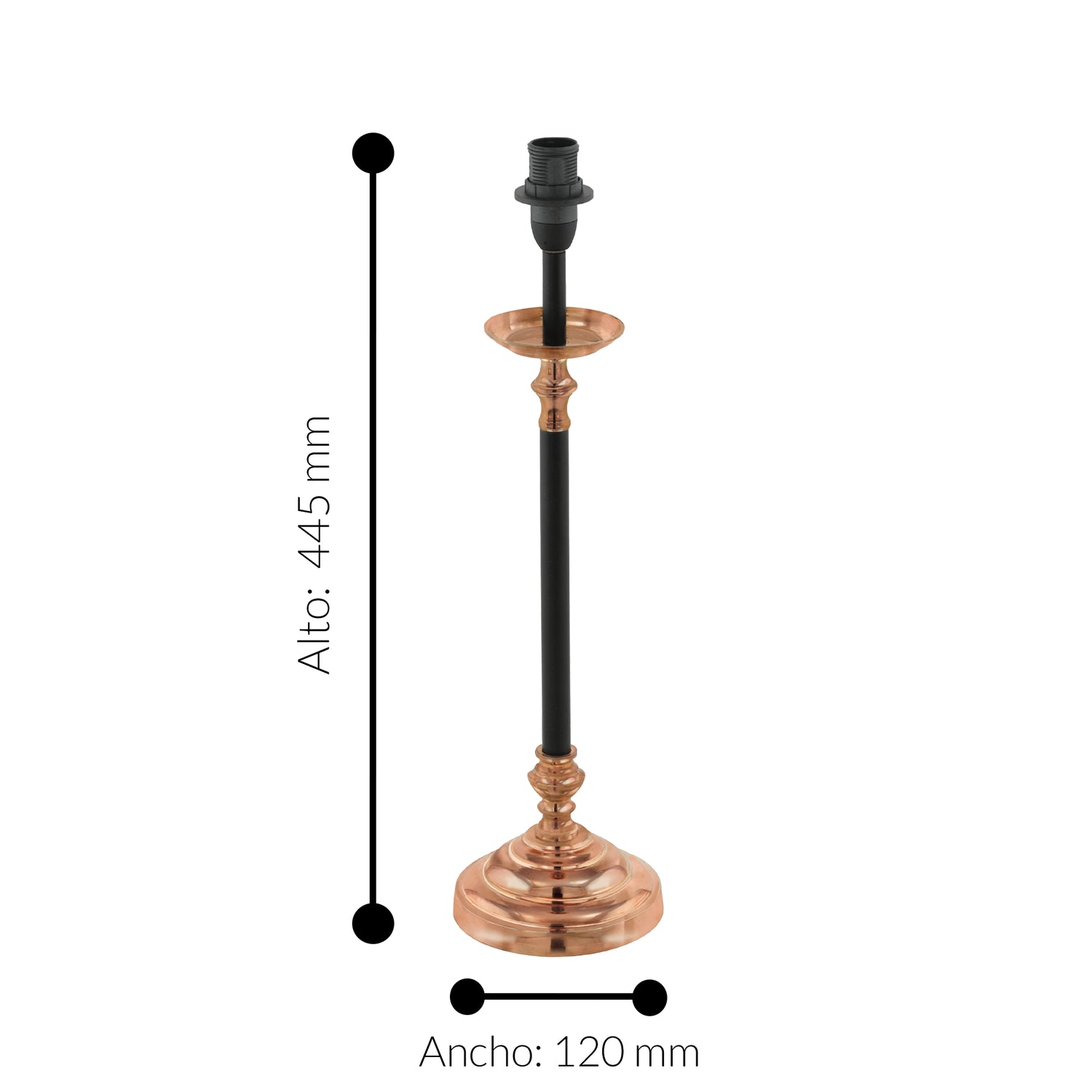 Lámpara de Mesa Vintage Acero Negro 12x12x44cm Estilo Portátil 450Lm LED - Iluminacion | Bylmo