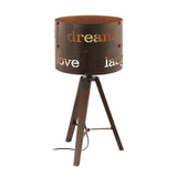 Lámpara de Mesa Rústico 1 Luz 32x32x67 Cafe Estilo Portable Apta Exterior - Iluminacion | Bylmo