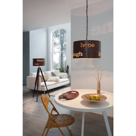 Lámpara de Piso Rústico 43x43x145cm Café Madera 1100L - Iluminacion | Bylmo