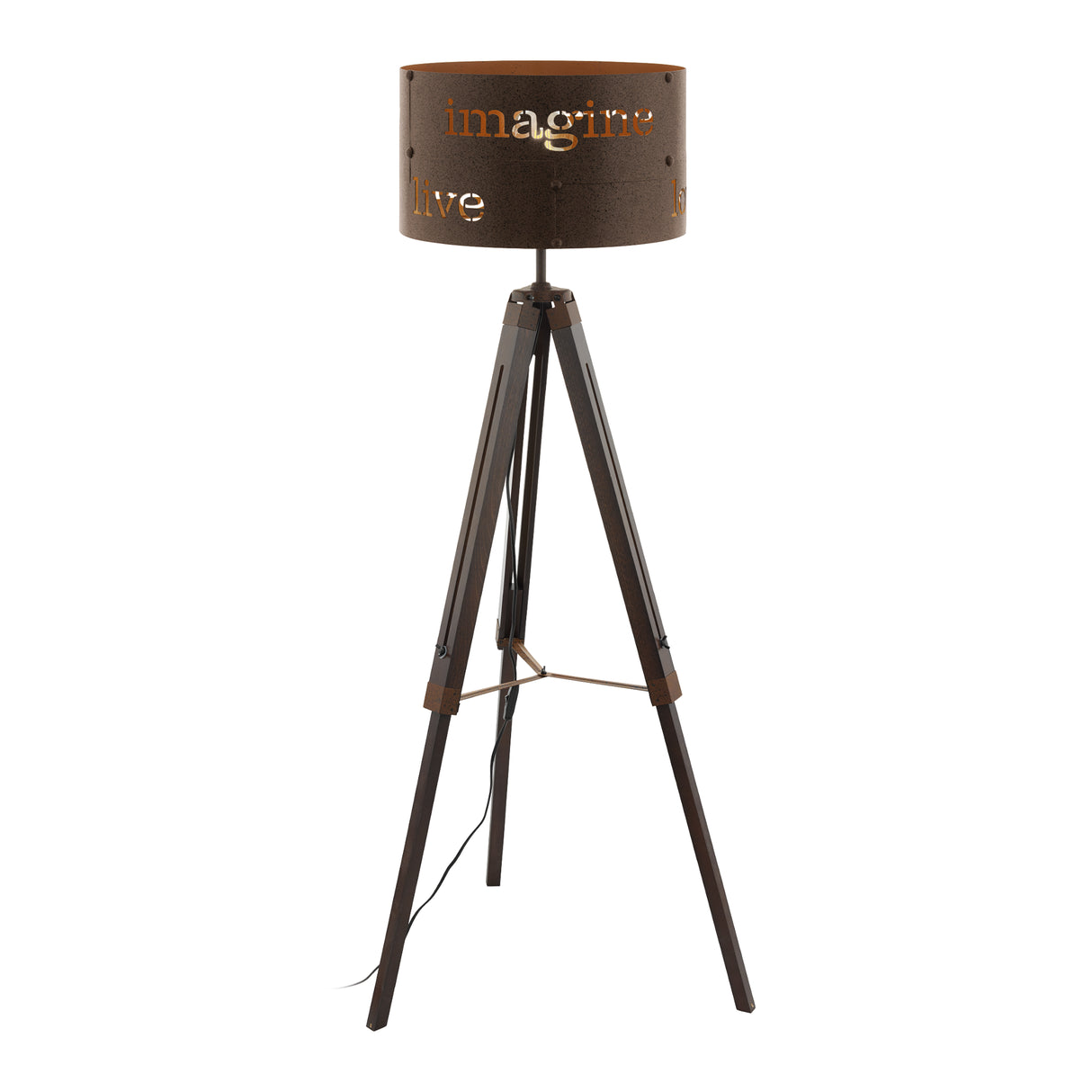 Lámpara de Piso Rústico 43x43x145cm Café Madera 1100L - Iluminacion | Bylmo