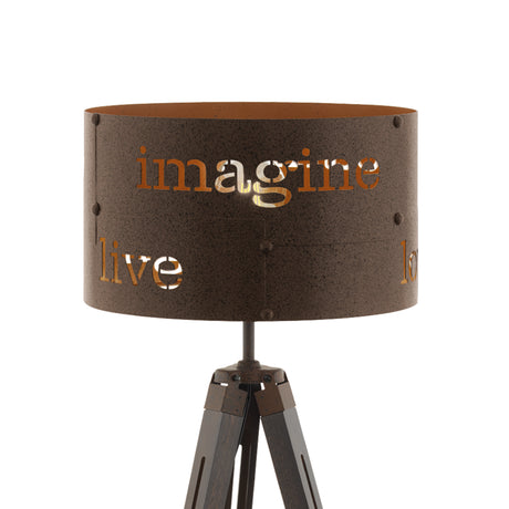 Lámpara de Piso Rústico 43x43x145cm Café Madera 1100L - Iluminacion | Bylmo