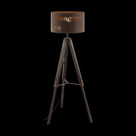 Lámpara de Piso Rústico 43x43x145cm Café Madera 1100L - Iluminacion | Bylmo