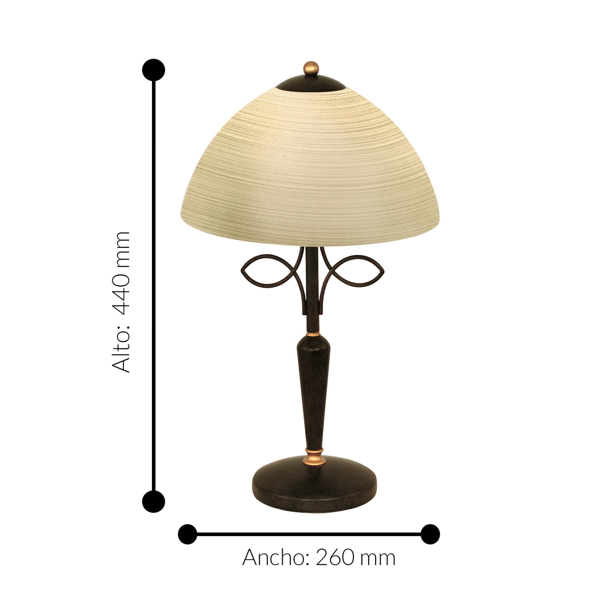 Lámpara de Mesa Clásico Café 26x26x44cm ACERO 110V LED - Iluminacion | Bylmo