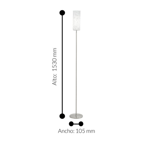 Lámpara de Piso Contemporáneo Gris Acero 11x11x153cm Iluminación Ambiente LED - Iluminacion | Bylmo