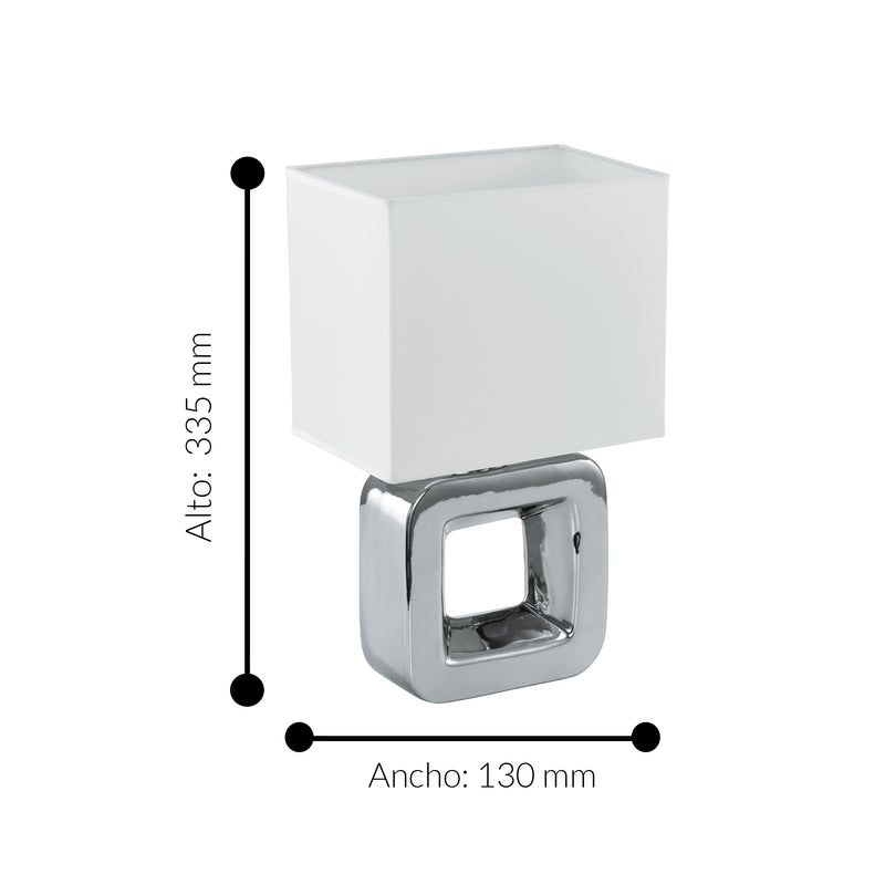 Lámpara De Mesa Contemporáneo Gris Cerámica 1 Luz 13x20x33cm