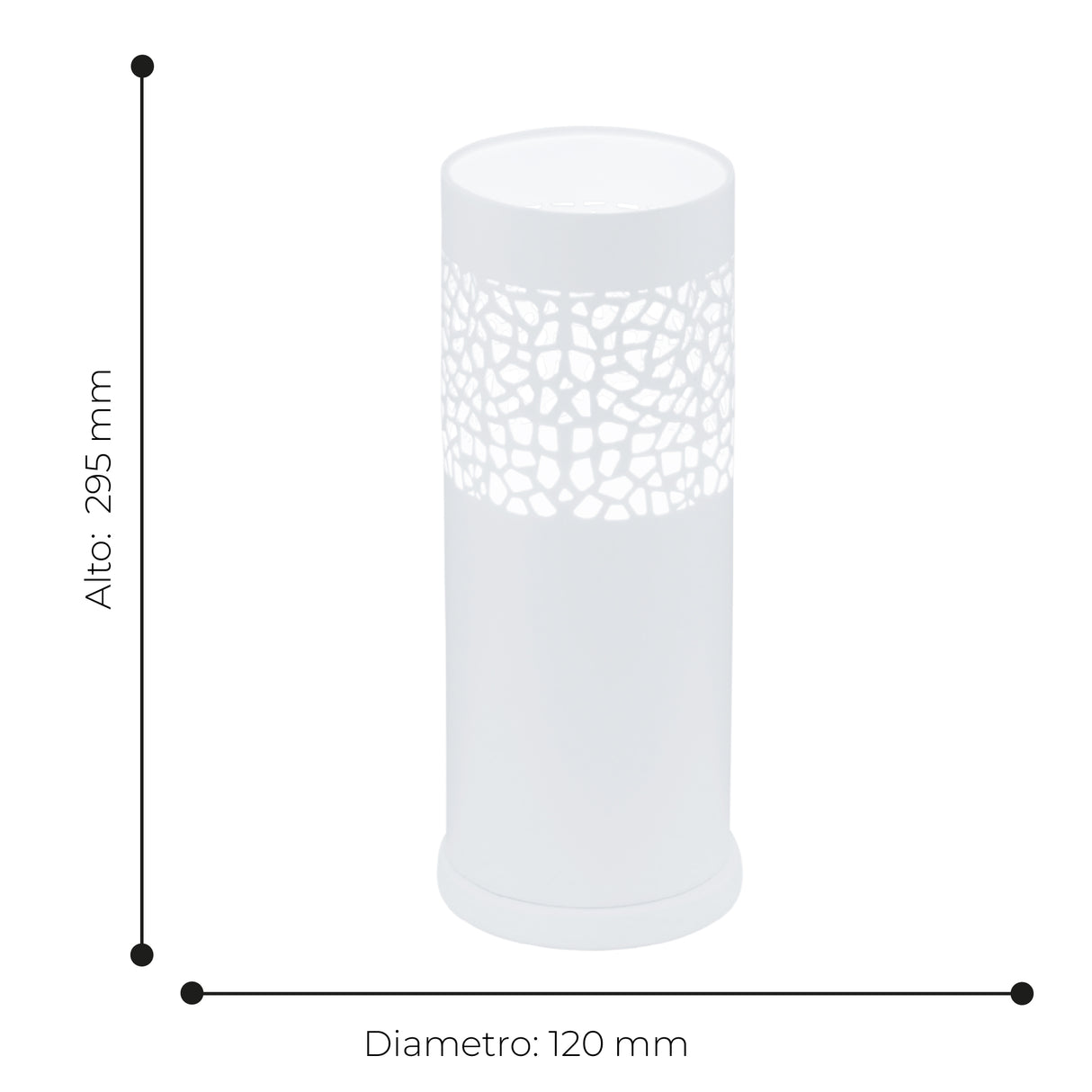 Lámpara de Mesa Contemporáneo 1 Luz Blanca Cerámica 12x12x30cm 0.96kg - Iluminacion | Bylmo