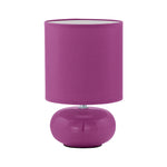 Lámpara De Mesa Contemporánea Morada 15x15x27cm Cerámica Iluminación Led 450 Lumens