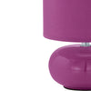 Lámpara De Mesa Contemporánea Morada 15x15x27cm Cerámica Iluminación Led 450 Lumens