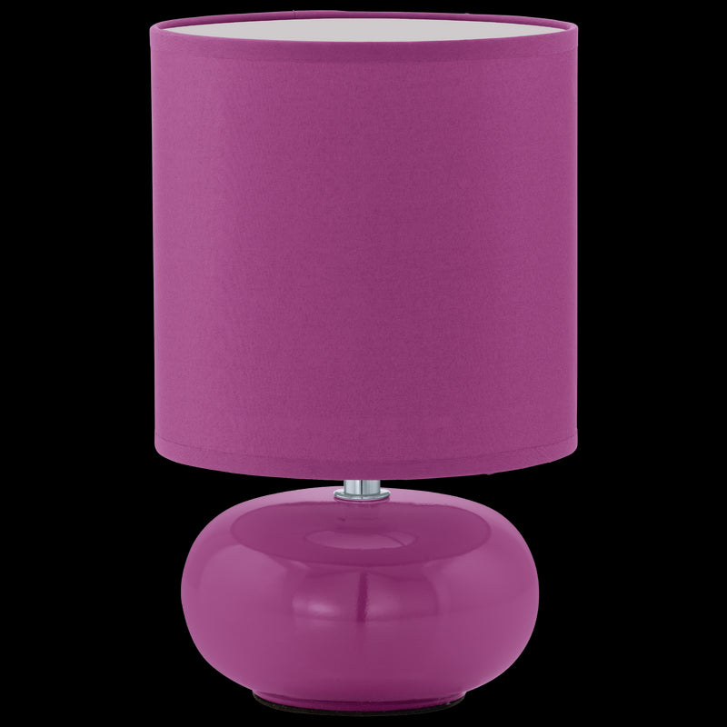 Lámpara De Mesa Contemporánea Morada 15x15x27cm Cerámica Iluminación Led 450 Lumens