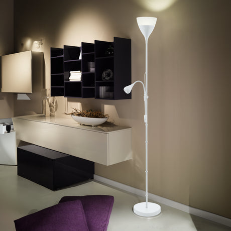 Lámpara de Piso Clásico Blanco 18x18x176cm Acero - Iluminacion | Bylmo