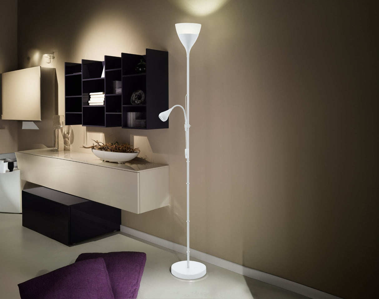 Lámpara de Piso Clásico Blanco 18x18x176cm Acero - Iluminacion | Bylmo