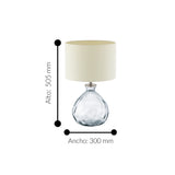 Lámpara de Mesa Contemporáneo Beige Vidrio LED 1 Luz 30x33x50cm - Iluminacion | Bylmo