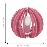 Lámpara de Mesa Rústico 1 Luz Rosa Madera 25x25x22cm IP20 LED - Iluminacion | Bylmo