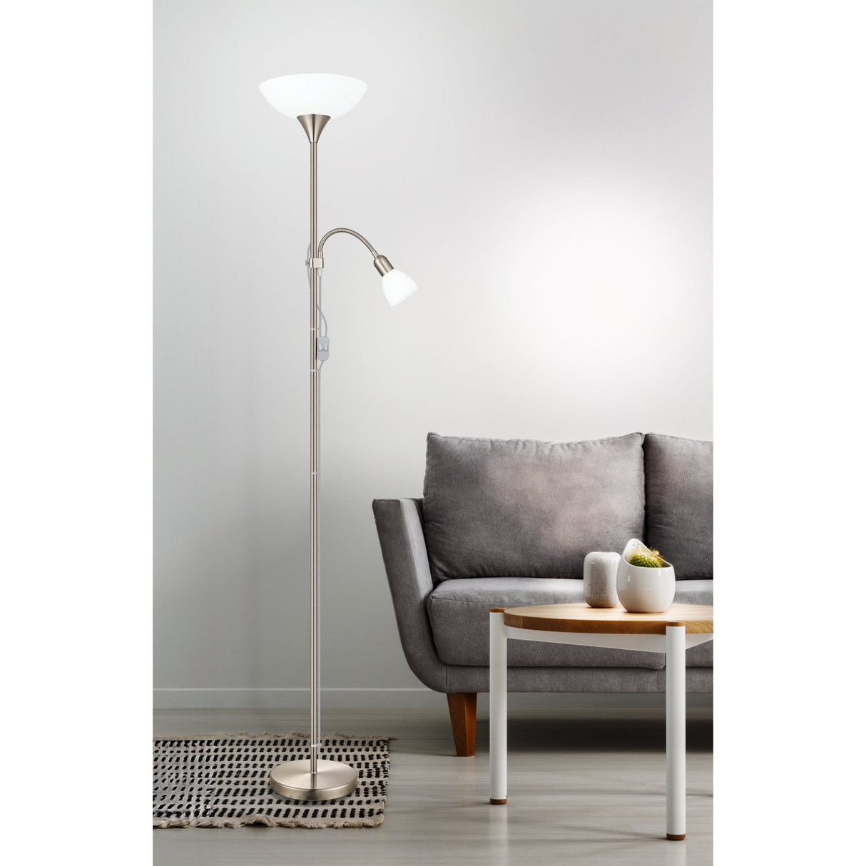 Lámpara de Piso Clásico Dorado 2 Luces 178cm Diseño Clásico Acero - Iluminacion | Bylmo