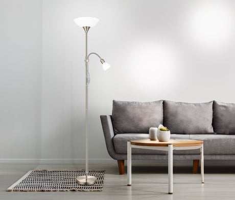 Lámpara de Piso Clásico Dorado 2 Luces 178cm Diseño Clásico Acero - Iluminacion | Bylmo