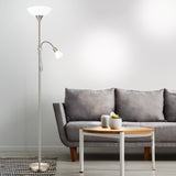 Lámpara de Piso Clásico Dorado 2 Luces 178cm Diseño Clásico Acero - Iluminacion | Bylmo