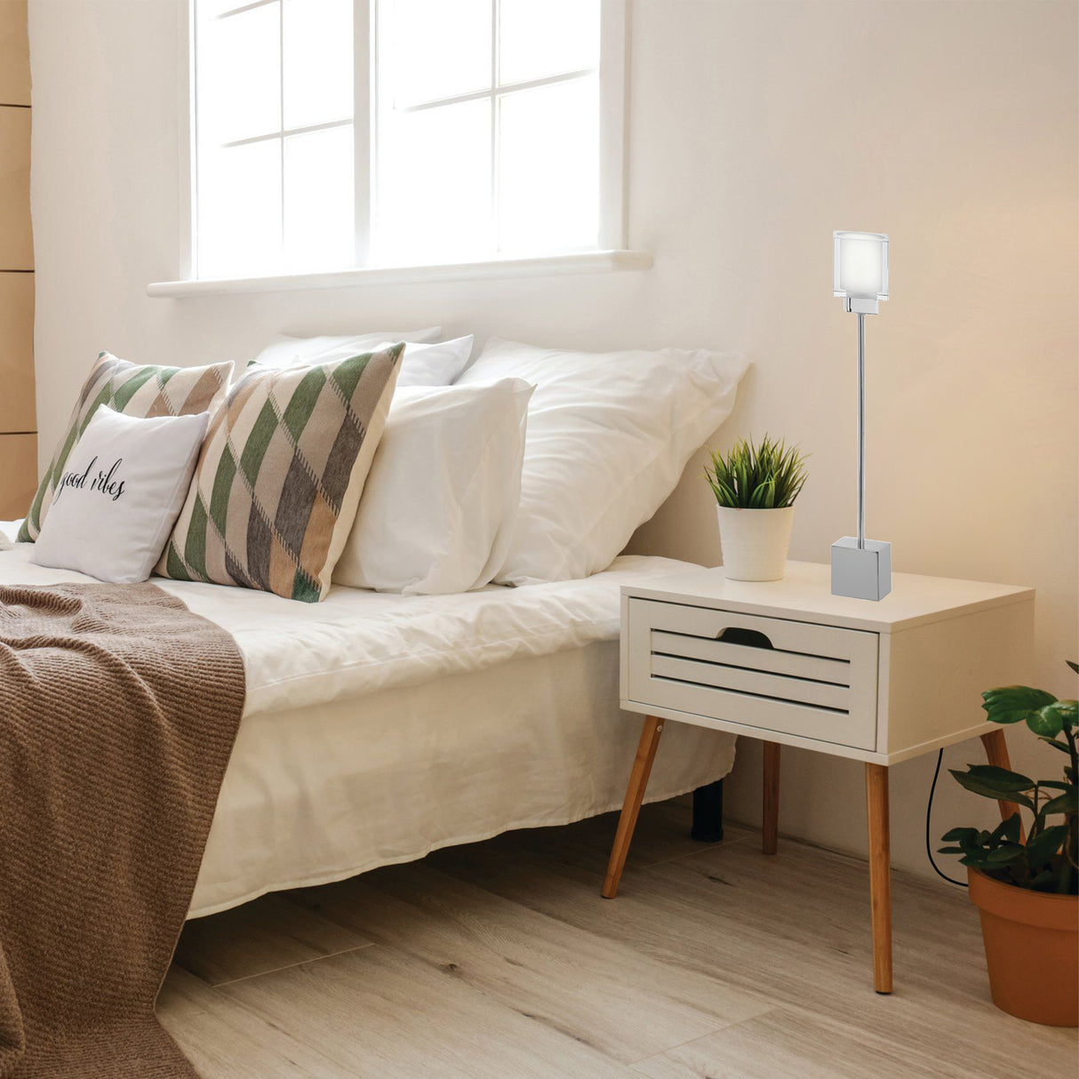 Lámpara de Mesa Moderno Gris Acero 1 Luz 45x8x8cm 1.25kg - Iluminacion | Bylmo