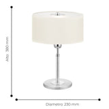 Lámpara de Mesa Contemporáneo Beige 1.91kg 23x23x38cm ACERO - Iluminacion | Bylmo