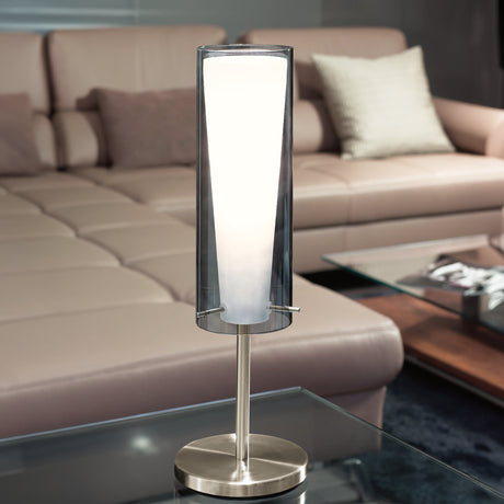 Lámpara de Mesa Moderno Gris Acero 11x11x50cm 1100 Lúmenes LED - Iluminacion | Bylmo