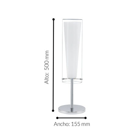 Lámpara de Mesa Moderno Gris Acero 11x11x50cm 1100 Lúmenes LED - Iluminacion | Bylmo