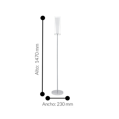 Lámpara de Piso Moderno Gris Acero 23x147cm Ambiente LED 1100L. - Iluminacion | Bylmo