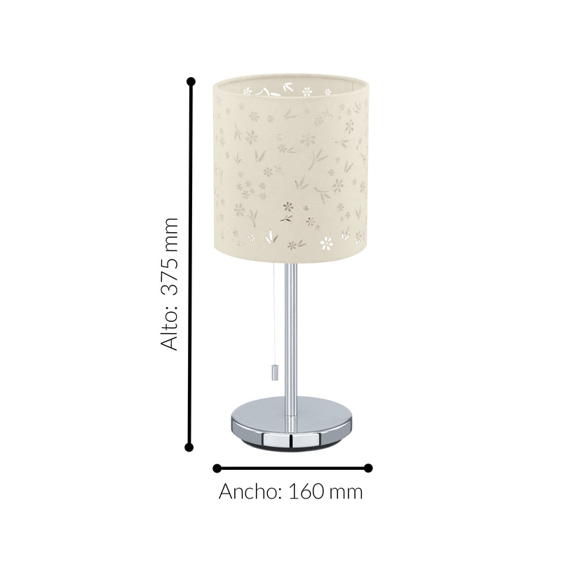 Lámpara De Mesa Contemporáneo Beige 16x16x37cm Acero 1 Luz Ip20 Led