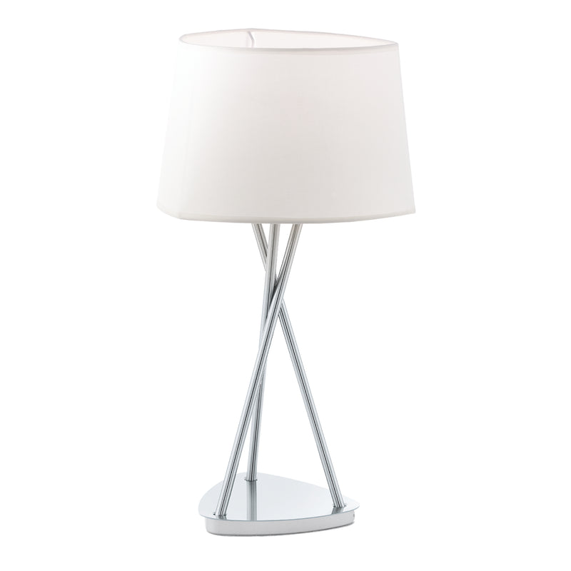 Lámpara De Mesa Clásico Beige 1 Luz 27x27x60cm Acero