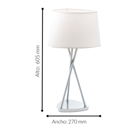 Lámpara de Mesa Clásico Beige 1 Luz 27x27x60cm ACERO - Iluminacion | Bylmo
