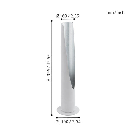 Lámpara de Mesa Industrial Blanca 39cm Diseño Industrial - Iluminacion | Bylmo