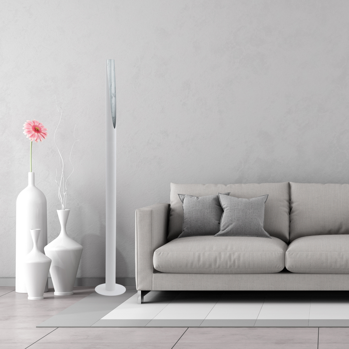 Lámpara de Piso Industrial Blanco 137cm ACERO 1 Luz 450 Lúmenes LED - Iluminacion | Bylmo