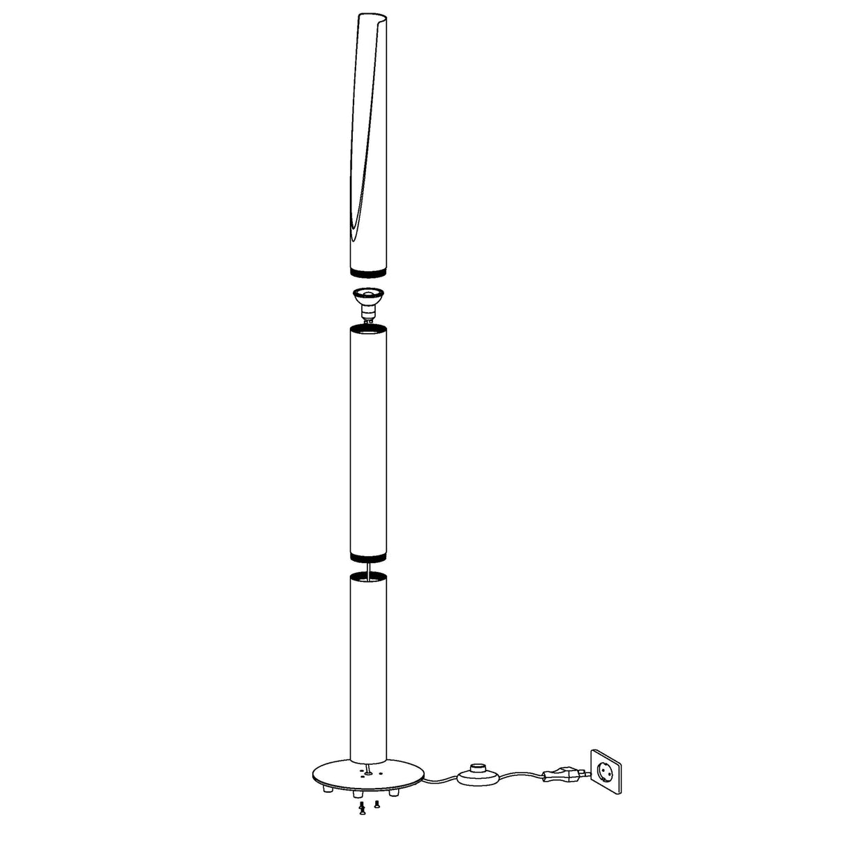 Lámpara de Piso Industrial Blanco 137cm ACERO 1 Luz 450 Lúmenes LED - Iluminacion | Bylmo