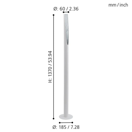 Lámpara de Piso Industrial Blanco 137cm ACERO 1 Luz 450 Lúmenes LED - Iluminacion | Bylmo