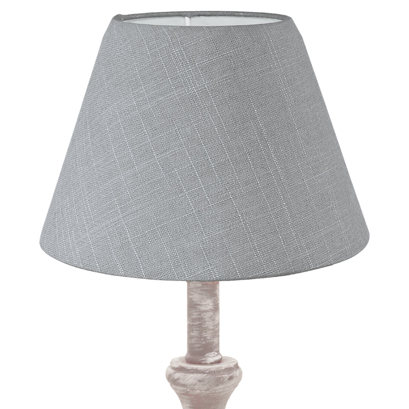 Lámpara De Mesa Rústico Gris 1 Luz 38cm Madera