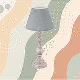 Lámpara de Mesa Rústico Gris 1 Luz 38cm Madera - Iluminacion | Bylmo