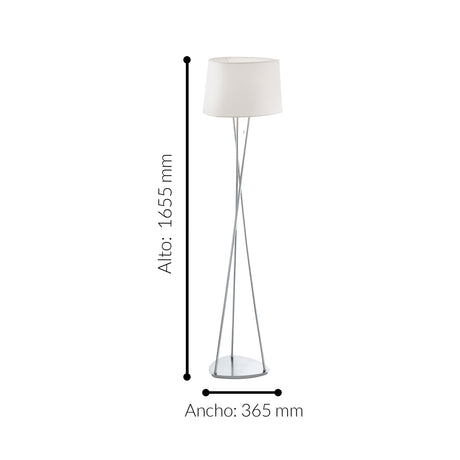 Lámpara de Piso Clásico 36x36x165cm Beige ACERO 1 luz - Iluminacion | Bylmo