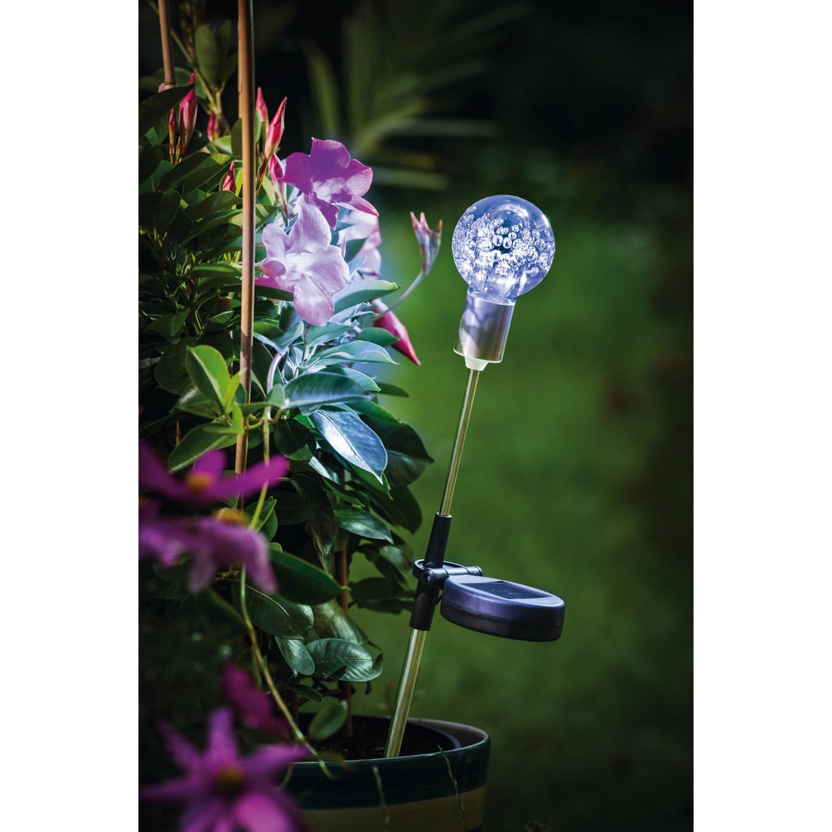 Lámpara Solar Rústico Vidrio Negro 1 Luz Ajustable LED 6x3x48cm - Iluminacion | Bylmo