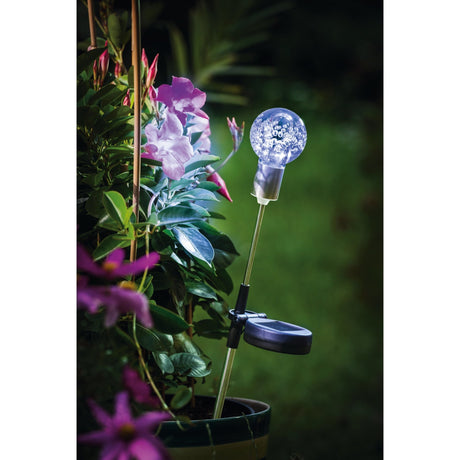 Lámpara Solar Rústico Vidrio Negro 1 Luz Ajustable LED 6x3x48cm - Iluminacion | Bylmo