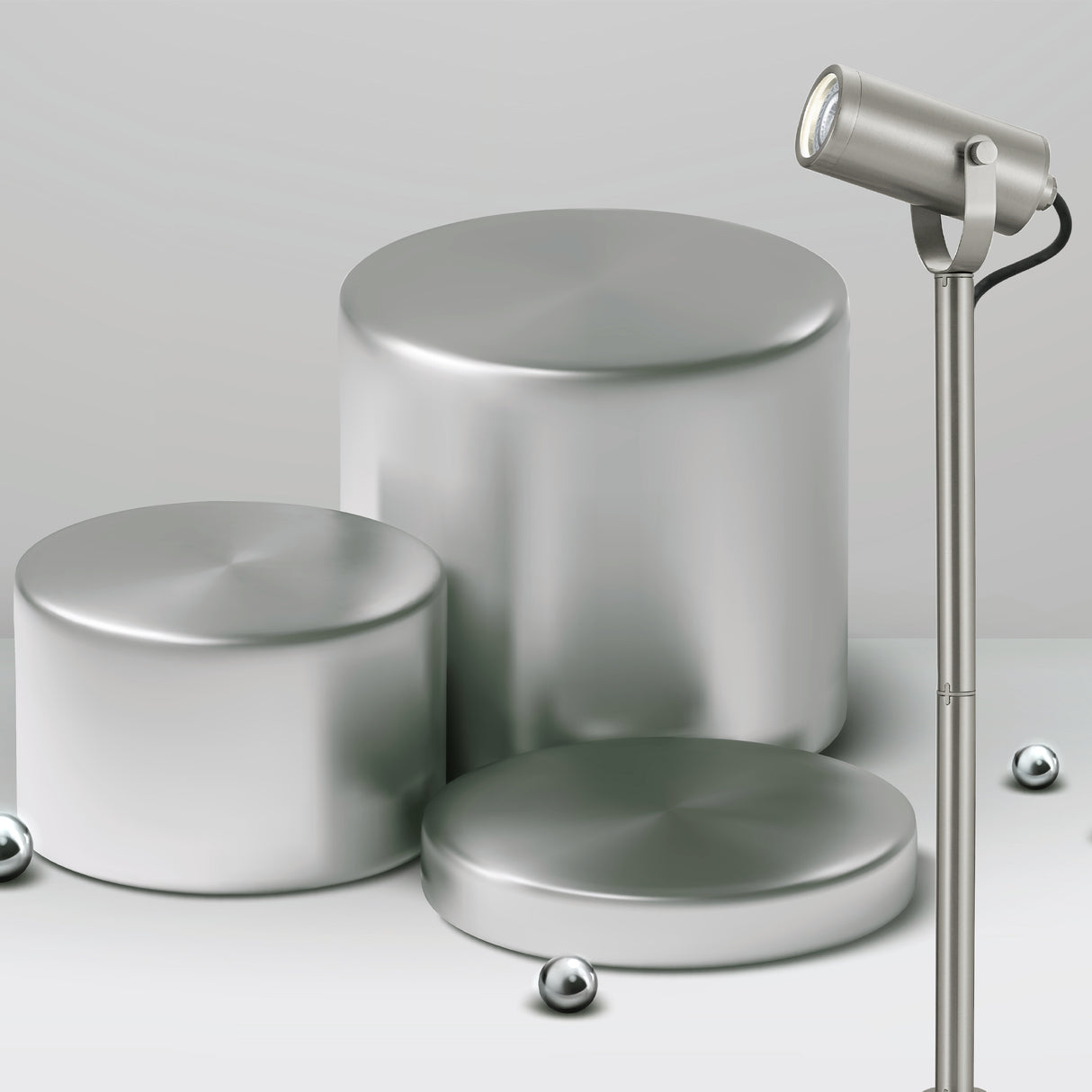 Lámpara Moderno Blanco 14x14x63cm Acero IP44 LED 1 Luz - Iluminacion | Bylmo