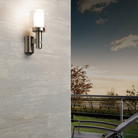 Lámpara de Pared Moderno Gris 15x15 Acero Exterior - Iluminacion | Bylmo