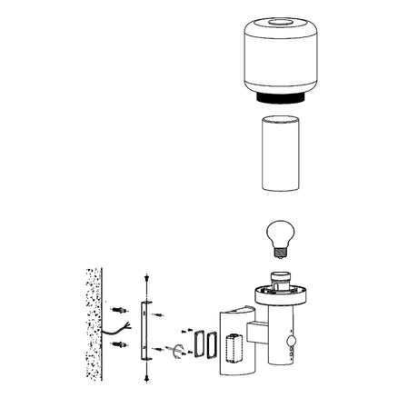 Lámpara de Pared Moderno Gris 15x15 Acero Exterior - Iluminacion | Bylmo