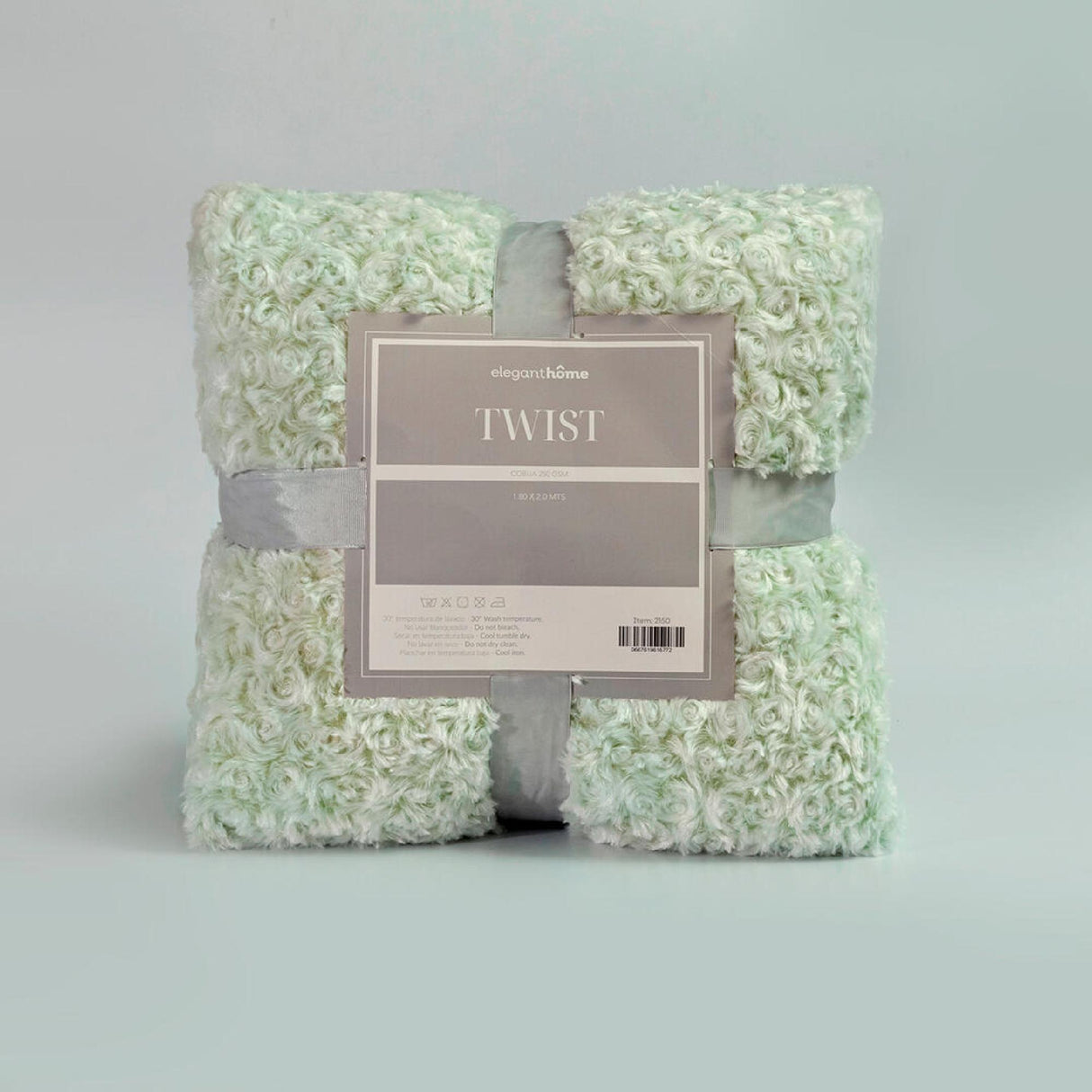 Cobija Doble Faz Ovejero Twist Verde y Beige 180x200cm Fondo Entero - Cobijas y Mantas | Bylmo