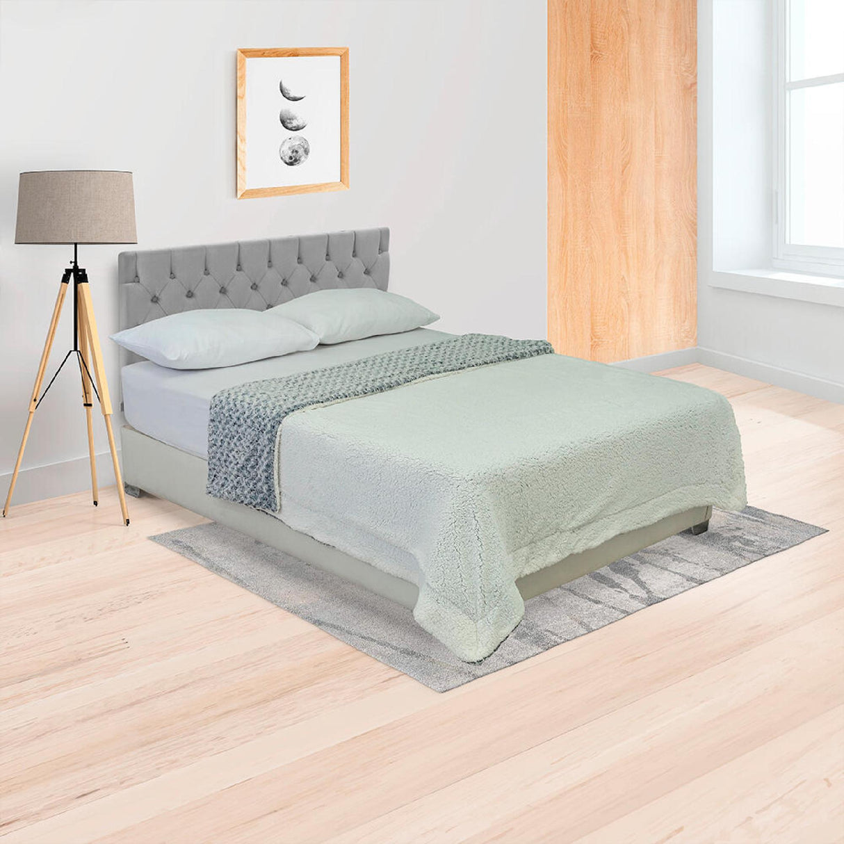 Cobija Doble Faz Ovejero Twist Azul Oscuro y Beige 180x200cm Fondo Entero - Cobijas y Mantas | Bylmo