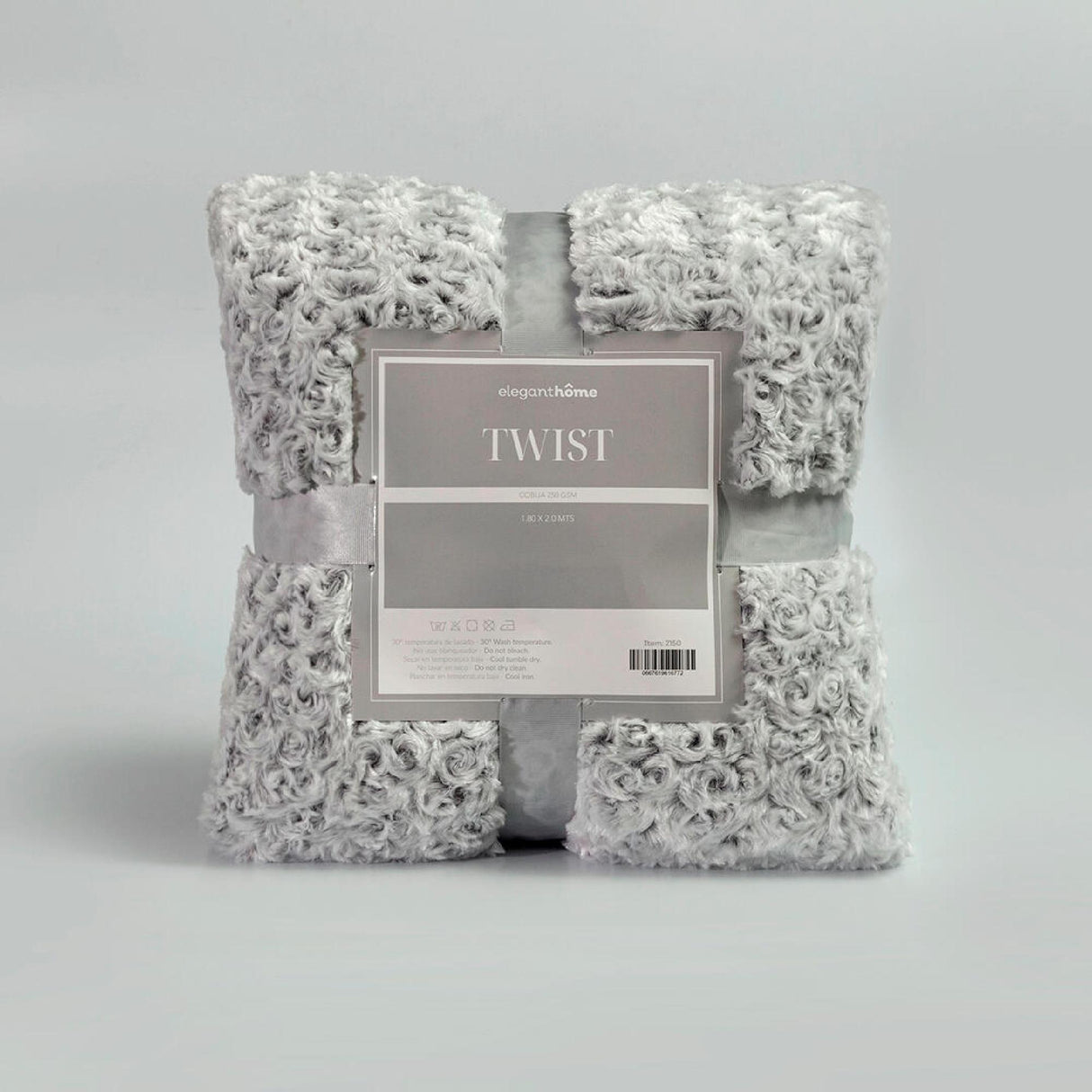 Cobija Doble Faz Ovejero Twist Gris y Negro 180x200cm Fondo Entero - Cobijas y Mantas | Bylmo