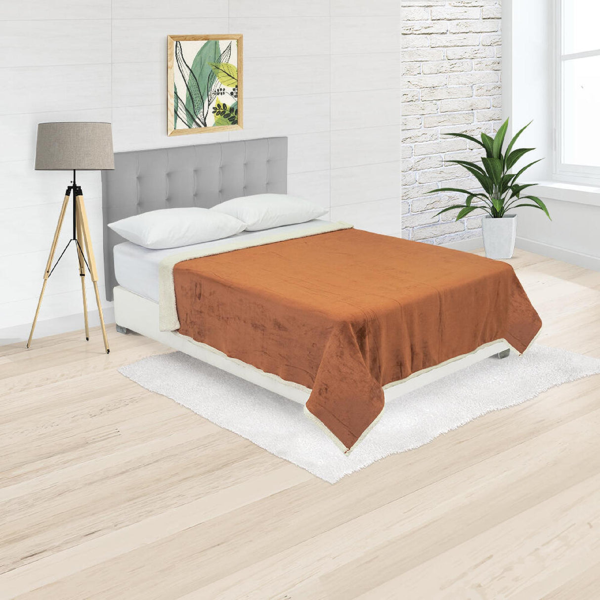 Cobija Ovejera Cibraja Terracota 180x190cm Fondo Entero - Cobijas y Mantas | Bylmo