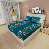 Sábana Ajustable Serebel Azul Oscuro de Barras Para Cama King 200 X 200 Cm - Sabanas | Bylmo