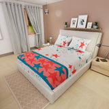 Sábana Ajustable Serebel Blanco de Estrellas Y Corazones Para Cama King 200 X 200 Cm - Sabanas | Bylmo