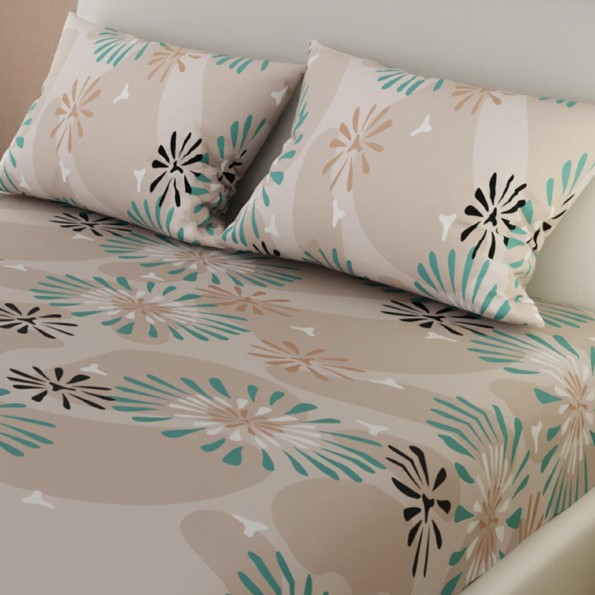 Sábana Ajustable Serebel Palo de Rosa de Flores Para Cama Doble 140 X 190 Cm - Sabanas | Bylmo