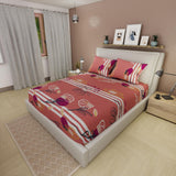 Sábana Ajustable Serebel Salmón de Flores Para Cama Doble 140 X 190 Cm - Sabanas | Bylmo